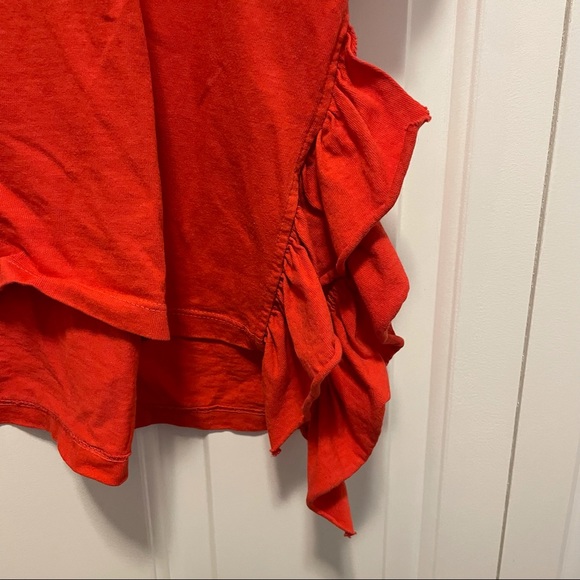 EUC! Current/Elliot Tee Bright Coral Color, flutter details at the sides size M - Picture 4 of 9